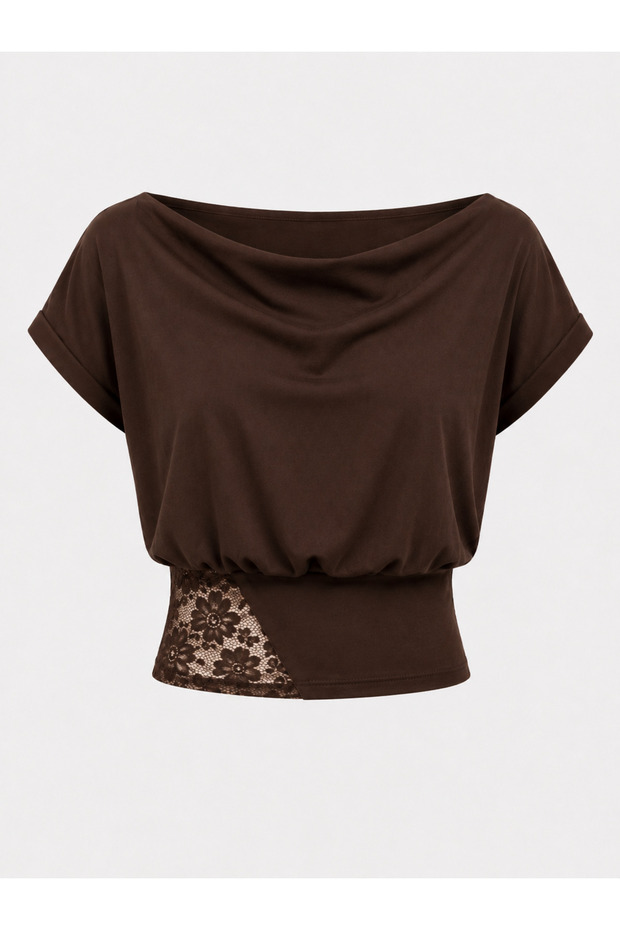 Women's Sandy Fabric Lace Detailed Blouse 208