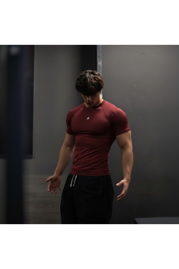 FIGHTR Erkek Compression Spor Tişört Slim Fit Fitness Gym Antrenman Üstü