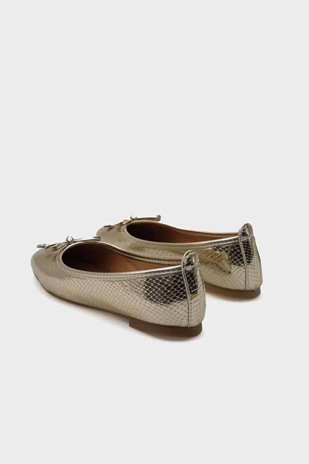 Hana Trend Bow Gold női balerinák - 6