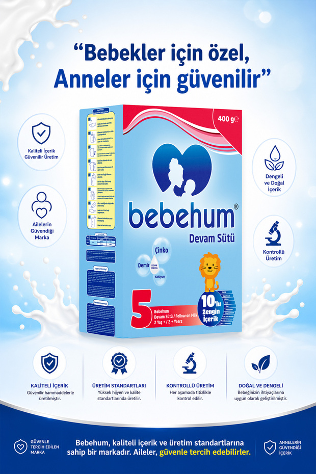 5 Numara Devam Sütü 2 Yaş+ 400 gr x 10 Adet - 4