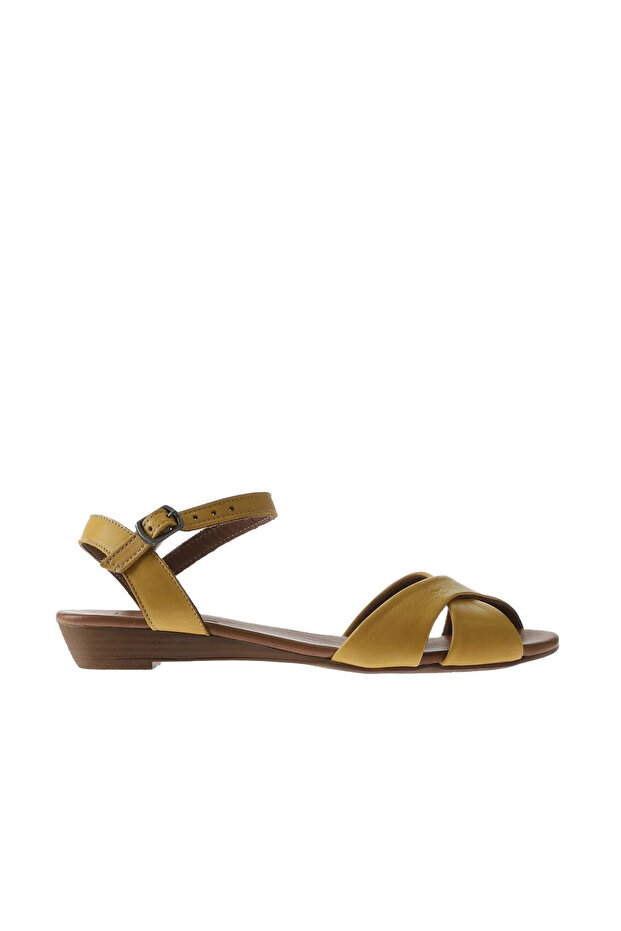 Yellow Leather Women's Sandals 01wn3808