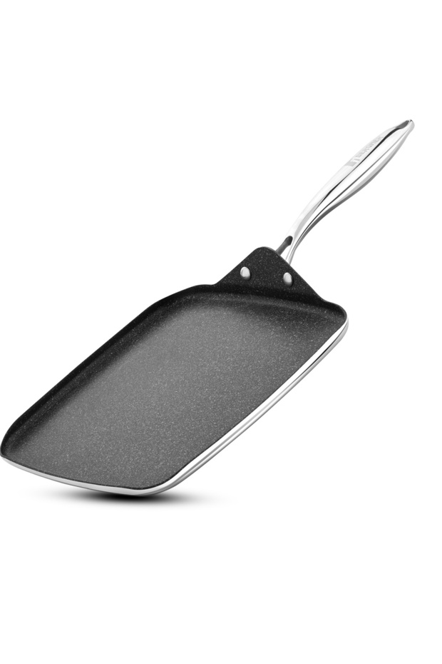 27cm Triply Stainless Steel Square Crepe Pan Non-Stick Low-Oil Healthy Cooking Induction Gas
