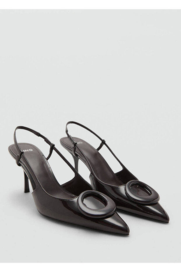Ring Detailed Patent Leather Heeled Shoes