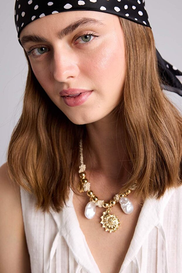 Women's Gold Color Necklace H6986Axns