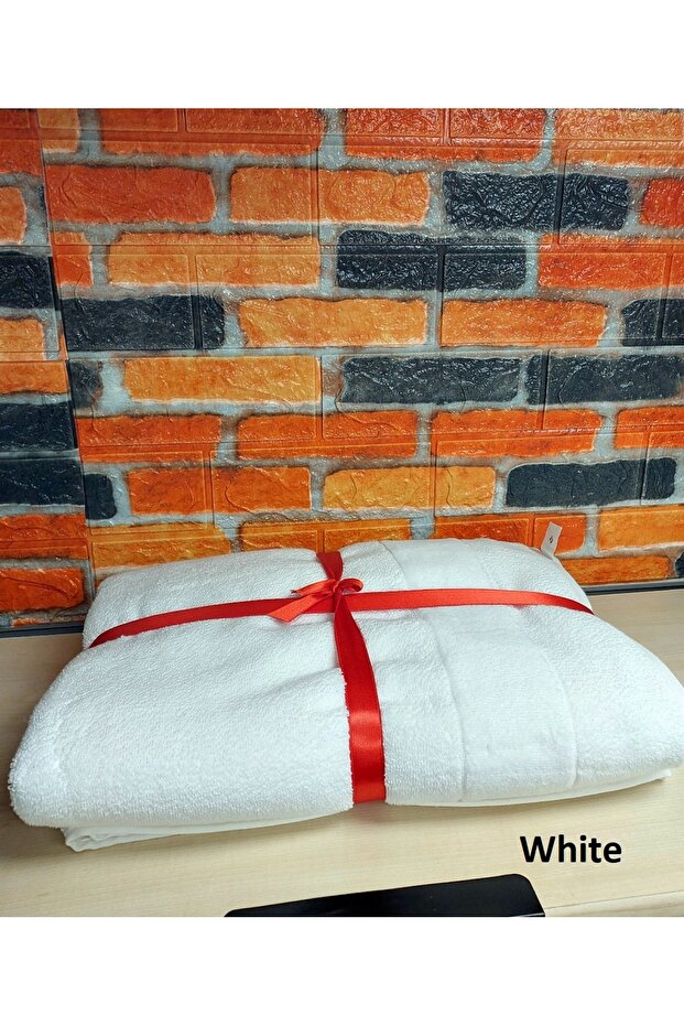 Svv Border Thick and Super Absorbent New Series Bath Towel (76X147) - White