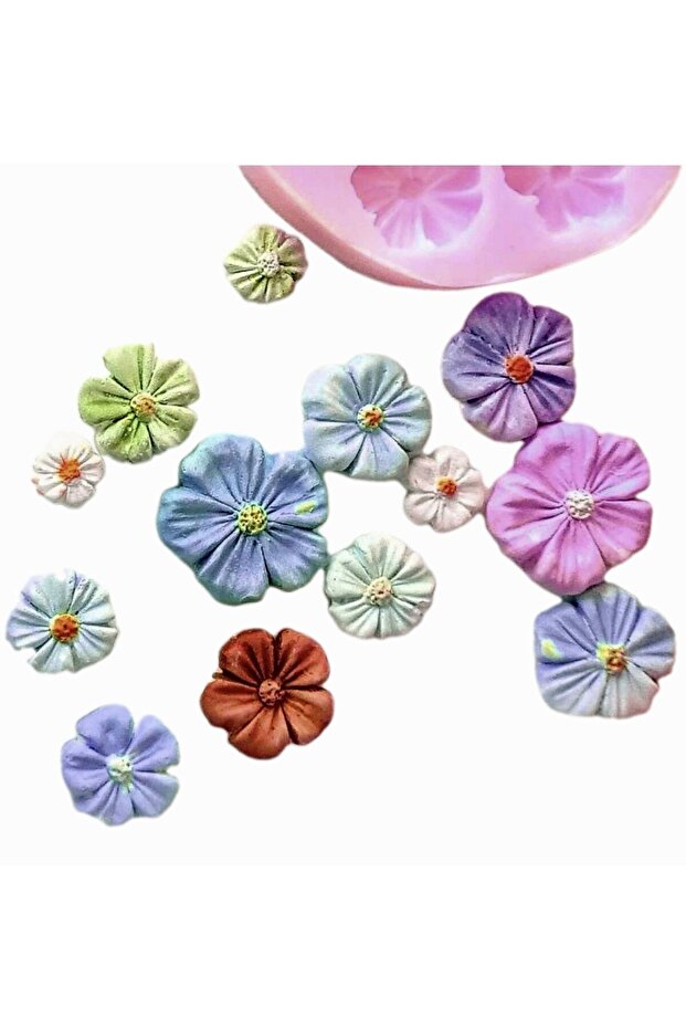 8-piece Mini Flower Set - Silicone Mold, Scented Stone and Soap Plaster Candle, K-1324