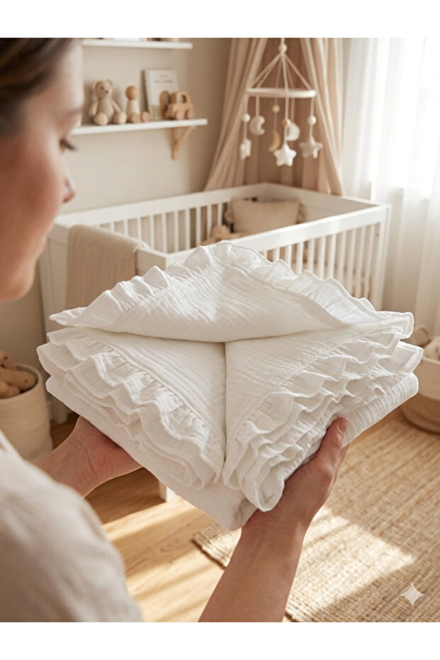 Double Layered Extra Thick Muslin Baby Blanket 105X100 cm