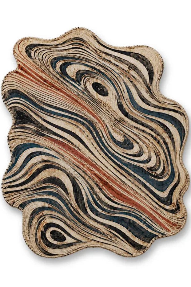 Sdt Fish Theme Patterned Modern Woven Base Decorative Carpet Mosso3494