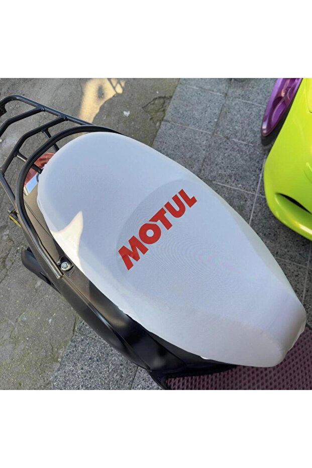 Motul White Patterned Combed Cotton Motorcycle Cover -Motor