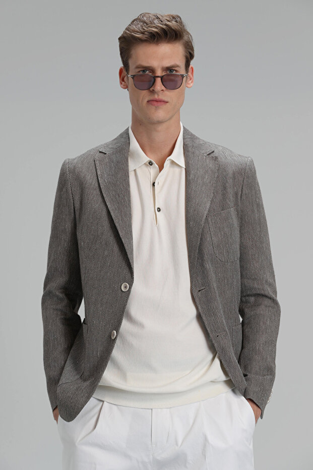 Costa Sports Men's Blazer Jacket Slim Fit Brown