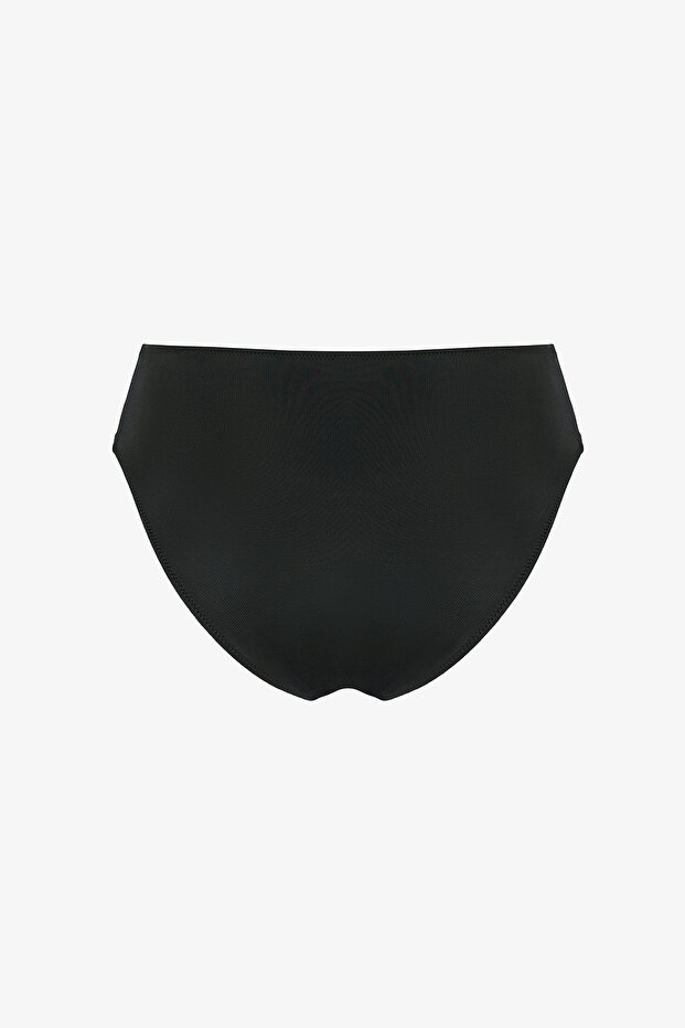 Schwarzer Bikini-Unterteil mit Überzug - 6