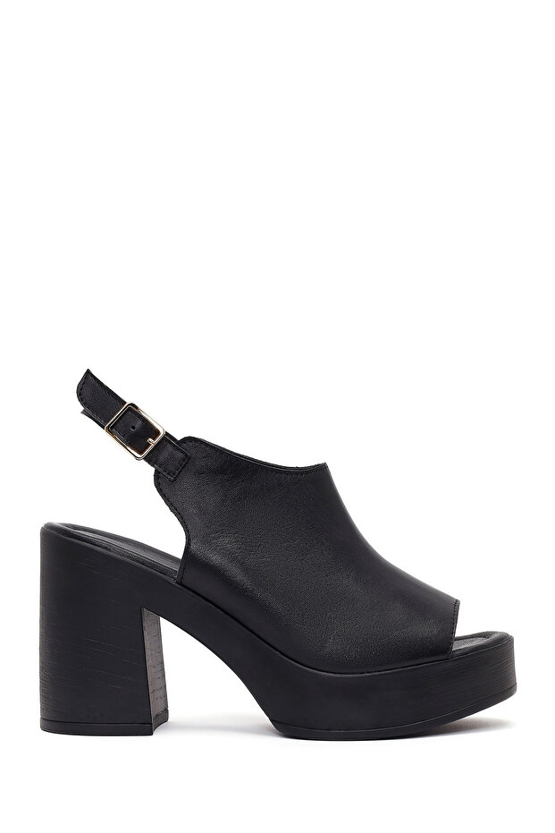 Women's Black Ankle Boots Buckled Platform High Block Heel Lu Leather Sandals 26Sfd181918