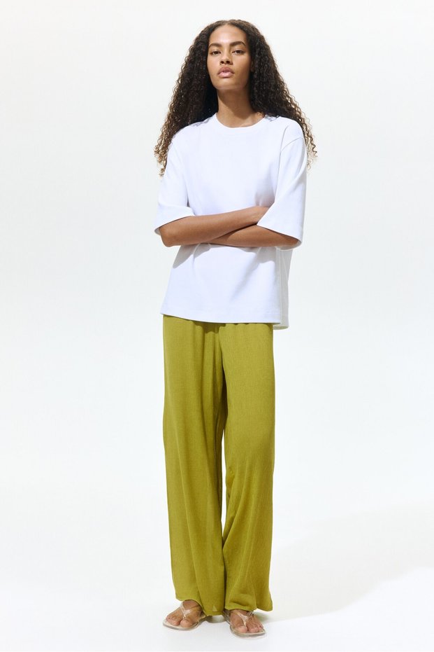 Geniş Krinkle Pantolon