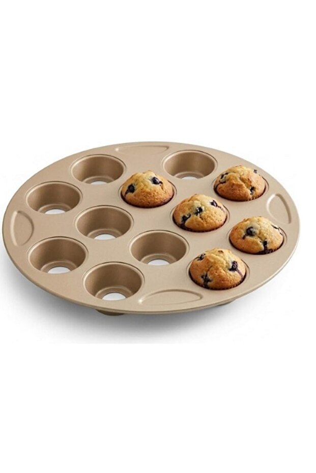 Non-Stick 12-Cup Muffin Pan | Heavy-Duty Carbon Steel Cupcake Baking Tray | Easy Release & Dishwasher Safe