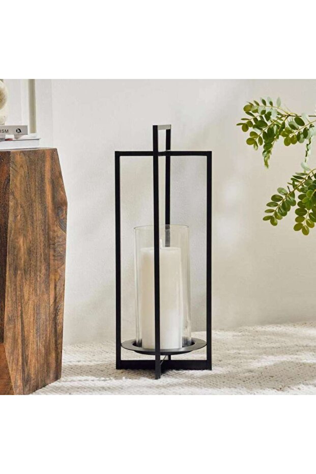 Sana Metal Lantern 24x24x61cm - Black