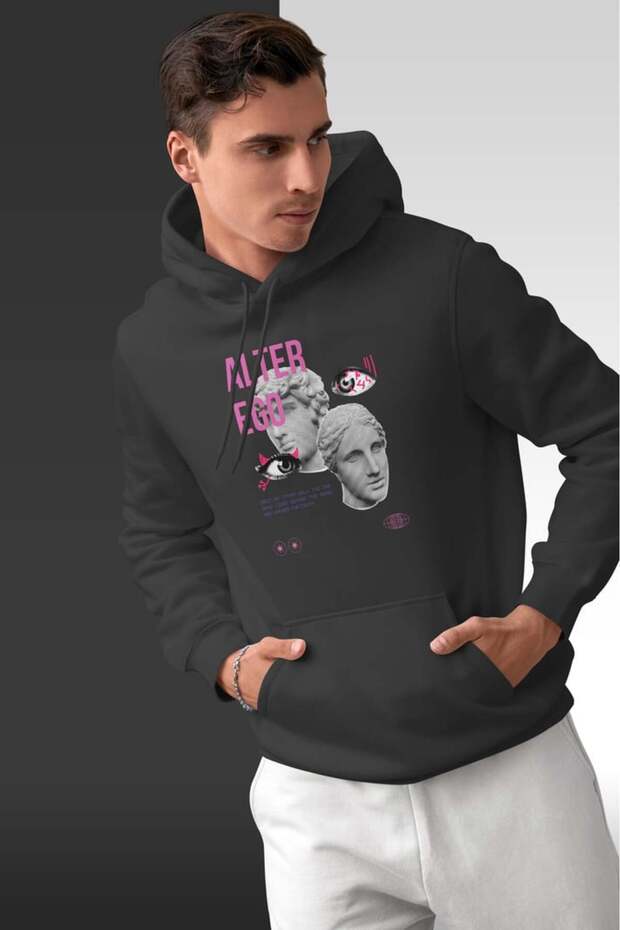 سويت شيرت ألتير إيغو كبير الحجم بقلنسوة للجنسين