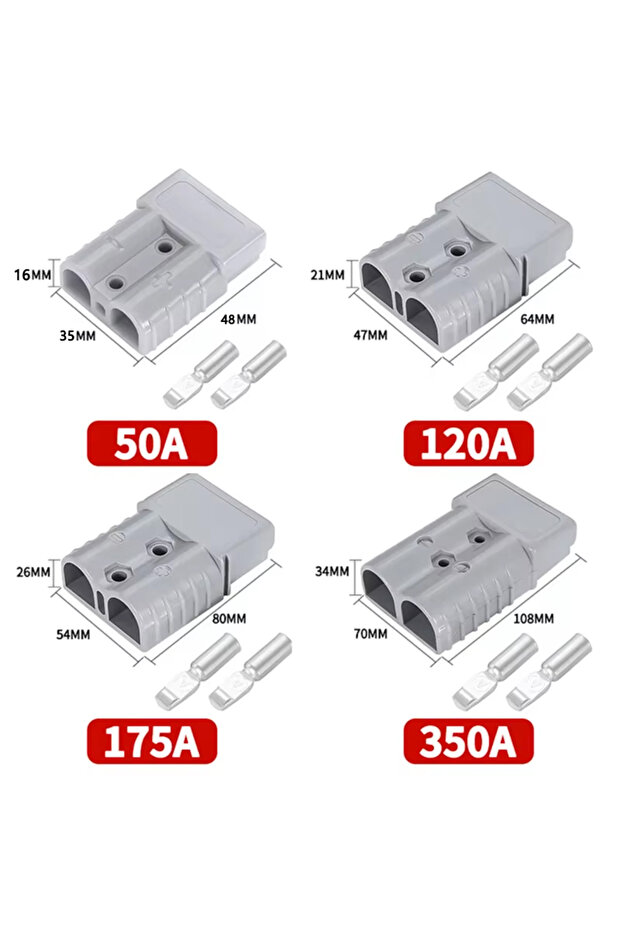 4PCS 120A Gray 2/4/6PCS 50A 120A 175A 350A Battery Charging Connector 600V High Current Quick Power
