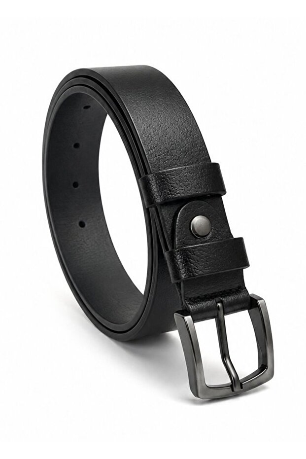 Genuine Buffalo Leather Unisex Black Belt