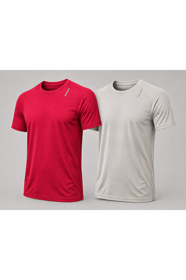 2-Pack Sporty Quick-Drying Breathable Athletic Technical T-Shirt with Reflective Detail