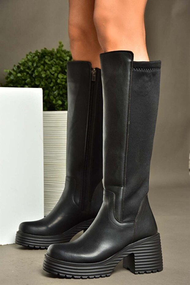 R996021709 Black Thick Heeled Women's Boots