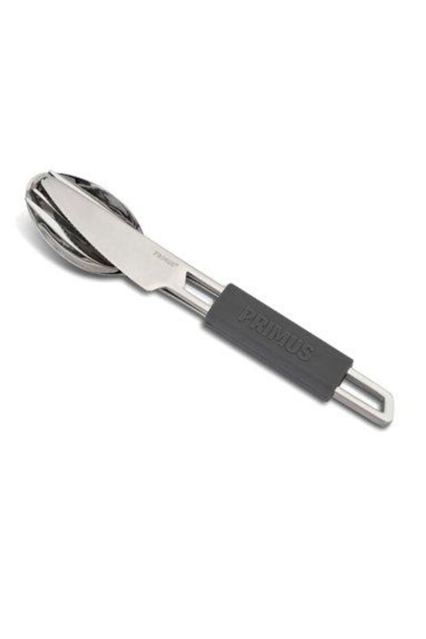Leisure Cutlery Stainless Steel - Concrete Grey - Travel Cutlery Set with Silicone Wrap, Compact Fork, Knife & Spoon Set for Camping, Office & Backpacking Use