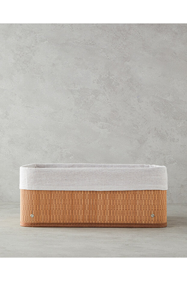 Gina Bamboo Basket 40X30X16 cm Light Brown