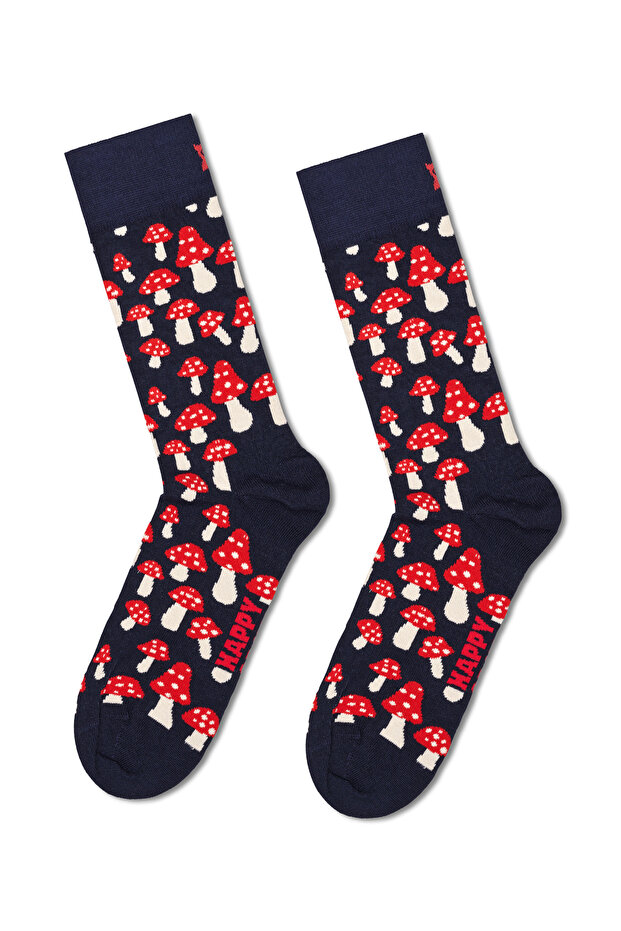 جوارب Happy Socks للرجال من القطن المزخرف باللون الأزرق الداكن P000040