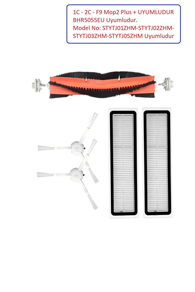 Replacement Brush and Filter Set Compatible with Xiaomi Mop 2 - Bhr5055eu Model