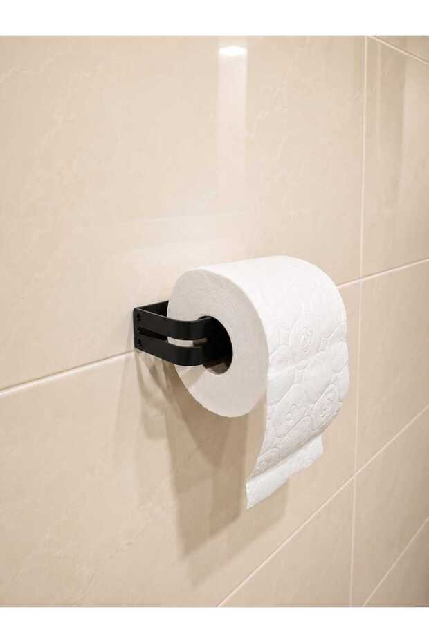 Metal Toilet Paper Holder, Adhesive, Gold & Black Color