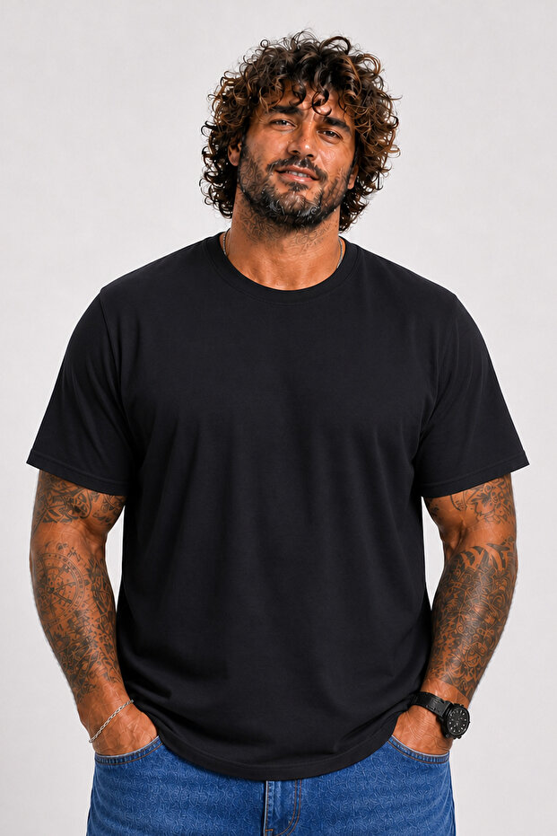 Plus Size Basic T-Shirt 11100 Black