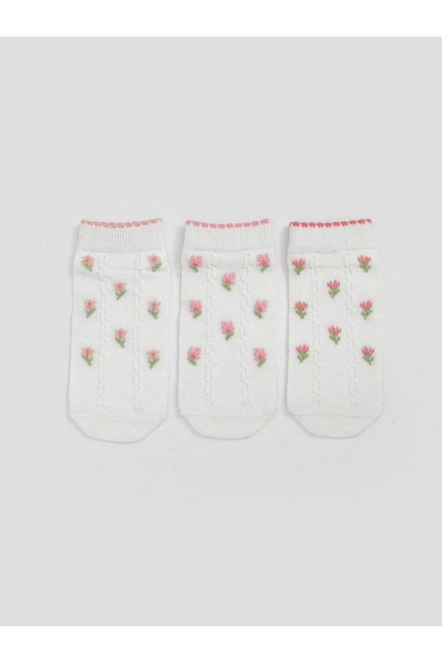 Lcw Baby Floral Baby Girl Booties Socks 3-Pack (S5)