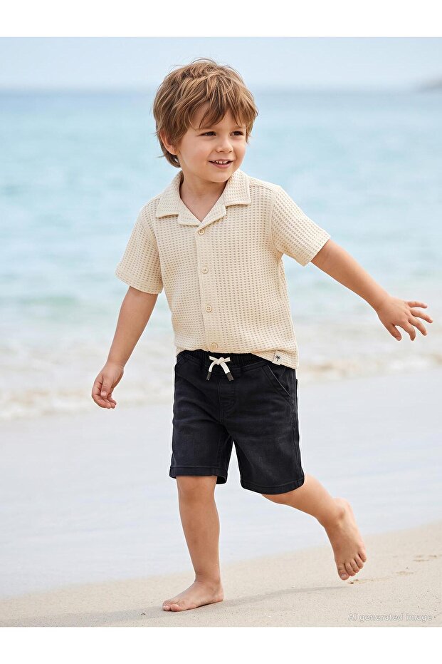 Lace-Up Basic 2-5 Years Old Capri - Khaki