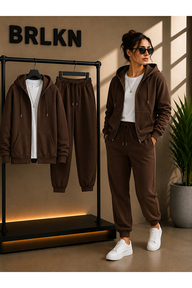 Women's Hooded Jacket Tracksuit Set