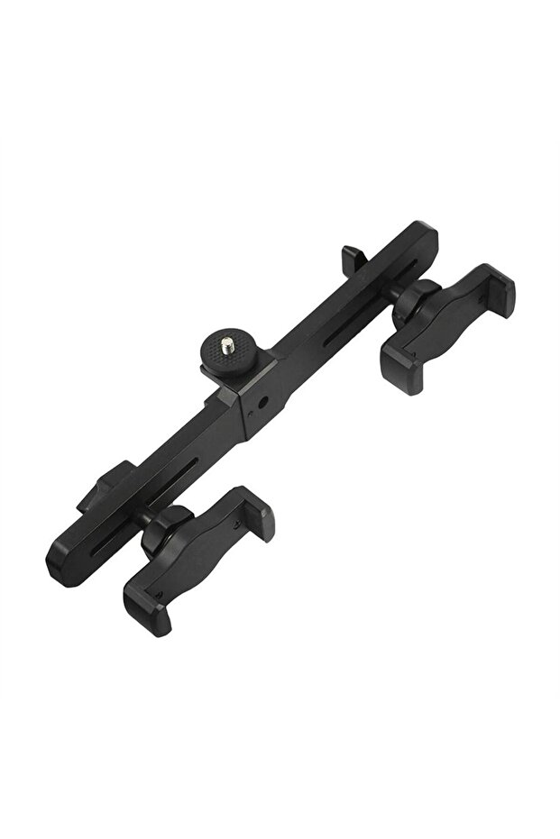 dual phone clip Smartphone Tablet Mount Double Clip Tripod Adjustable Movable Crossbar Clip for Livi