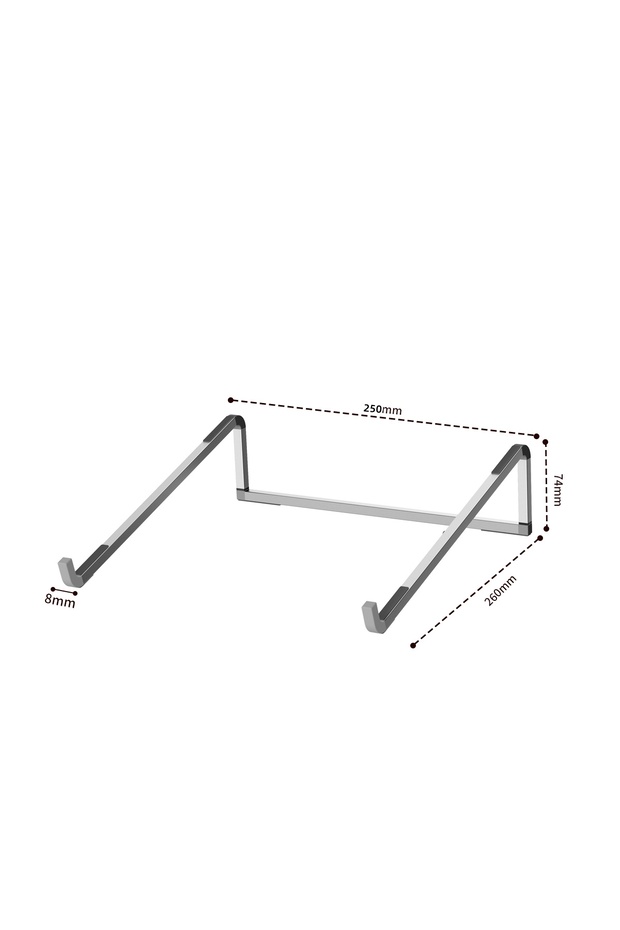 حامل كمبيوتر محمول D0119-SILVER لجهاز ماك بوك قابل للطي وقابل للتعديل من الألومنيوم للكمبيوتر الشخصي والكمبيوتر اللوحي