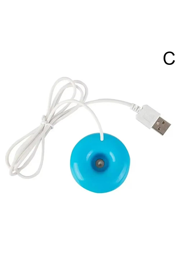 Blue HOMEFISH Mini Donut Shaped USB Humidifier Negative Ion round Desktop Air Purifier Home Office D