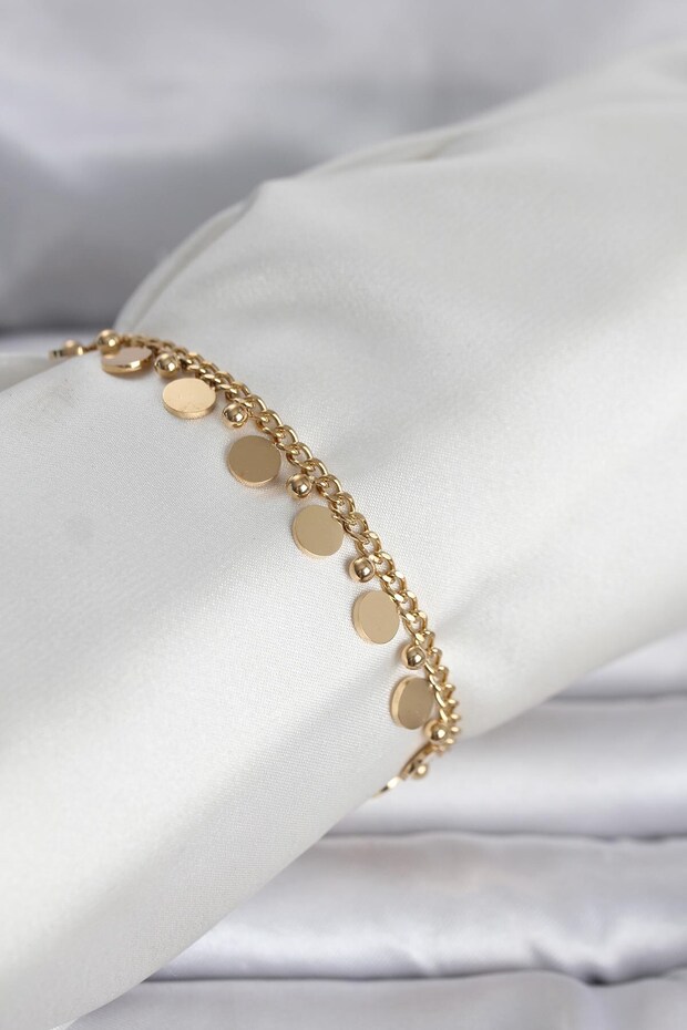 316L Steel Gold Color Sequin Model Women's Bracelet