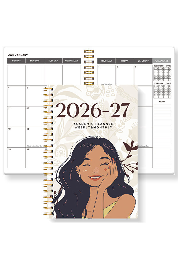 Coffee 2026-2027 A5 Weekly & Monthly Planner – Jan 2026 to Dec 2027 Spiral Organizer with Calendar &