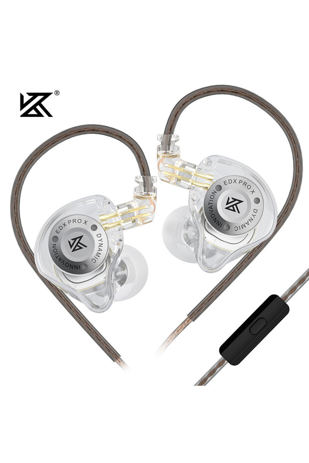 silver with mic KZ EDX Pro X In Ear Earphone,Single Dynamic Driver HiFi In-Ear Monitor With Ergonomi