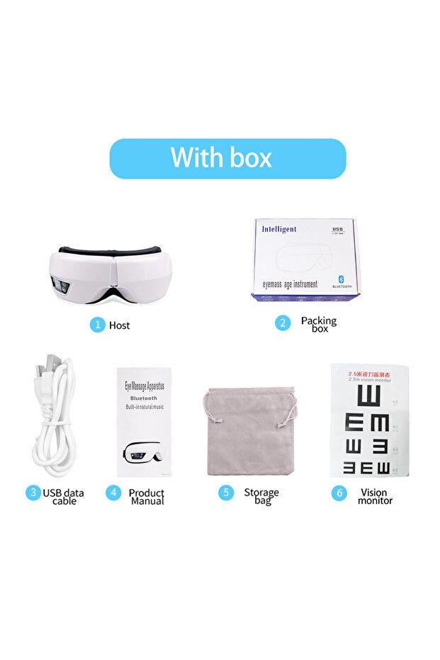with box Eye Massage Device Vibration Airbag Pressure Eye Massager Bluetooth Music Relax Fatigue Eye