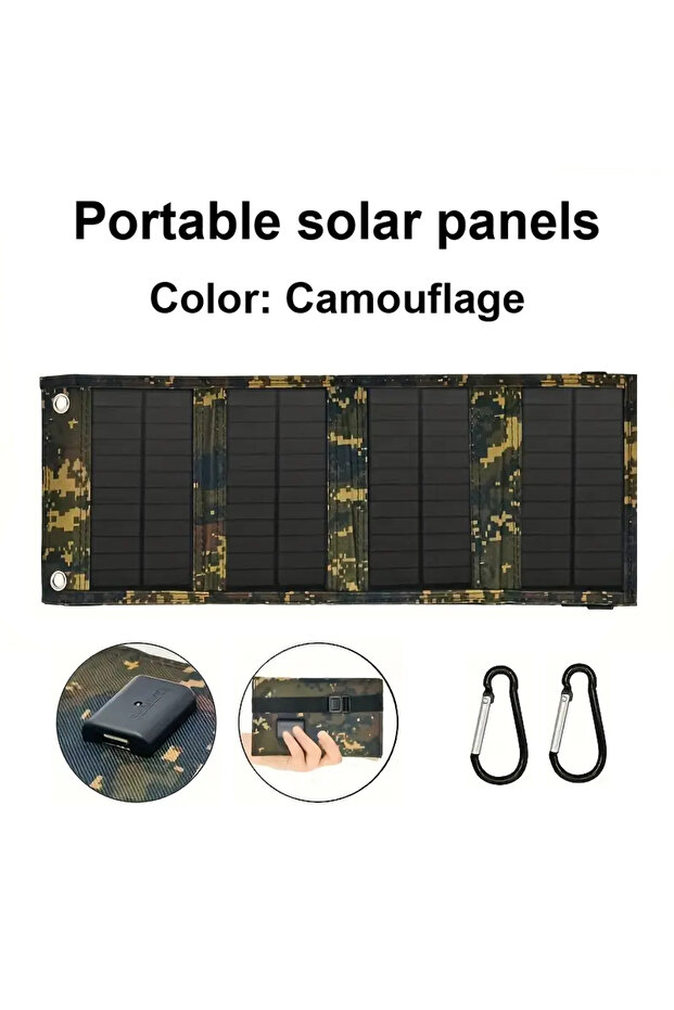 20W army green LEAORLD 20W Solar Panel Charger, Foldable Solar Panel Fast Charging, USB Solar Phone