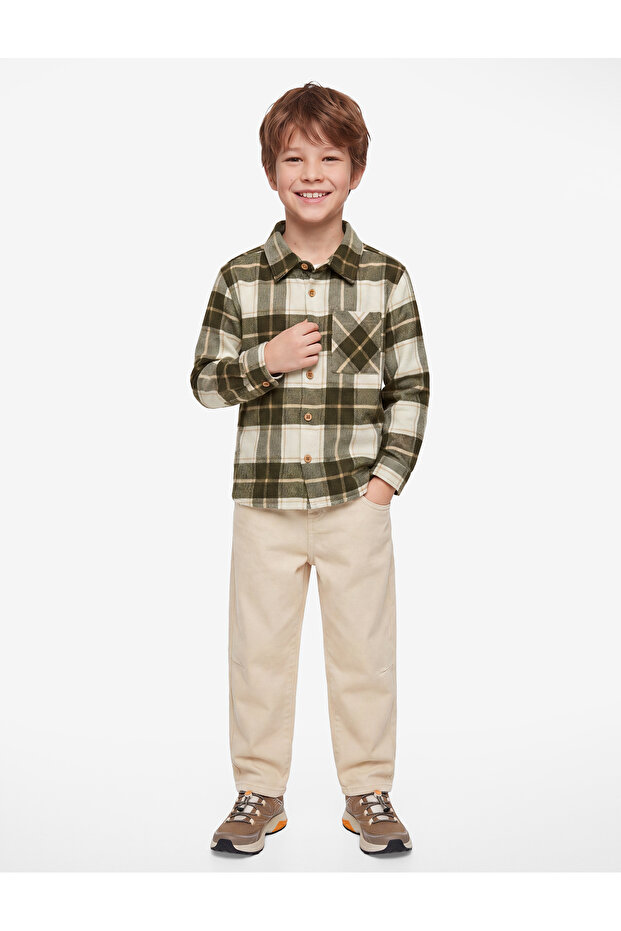 Long Sleeve Classic Collar Pocket Detailed Lumberjack Shirt