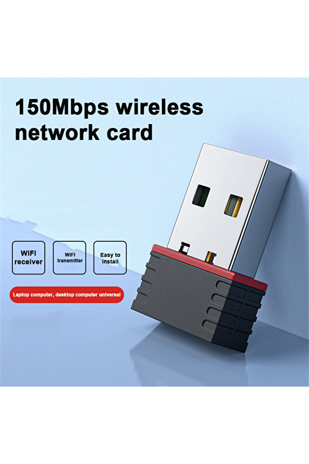 محول واي فاي لاسلكي صغير الحجم أسود اللون بسرعة 150 ميجابت في الثانية بمنفذ USB RTL8188 بطاقة شبكة LAN واي فاي 802.11n لـ
