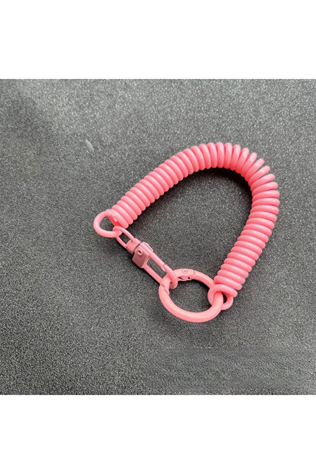 1Pc Pink Colorful Lobster Clasp ID Card Holder Lanyard Keyring Anti-lost Wristlet Spring Rope Retrac