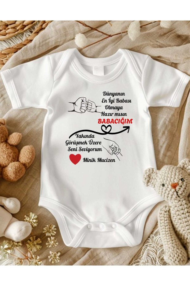 You'Re Becoming a Dad Written Baby Bodysuit %100 Cotton Unisex 1