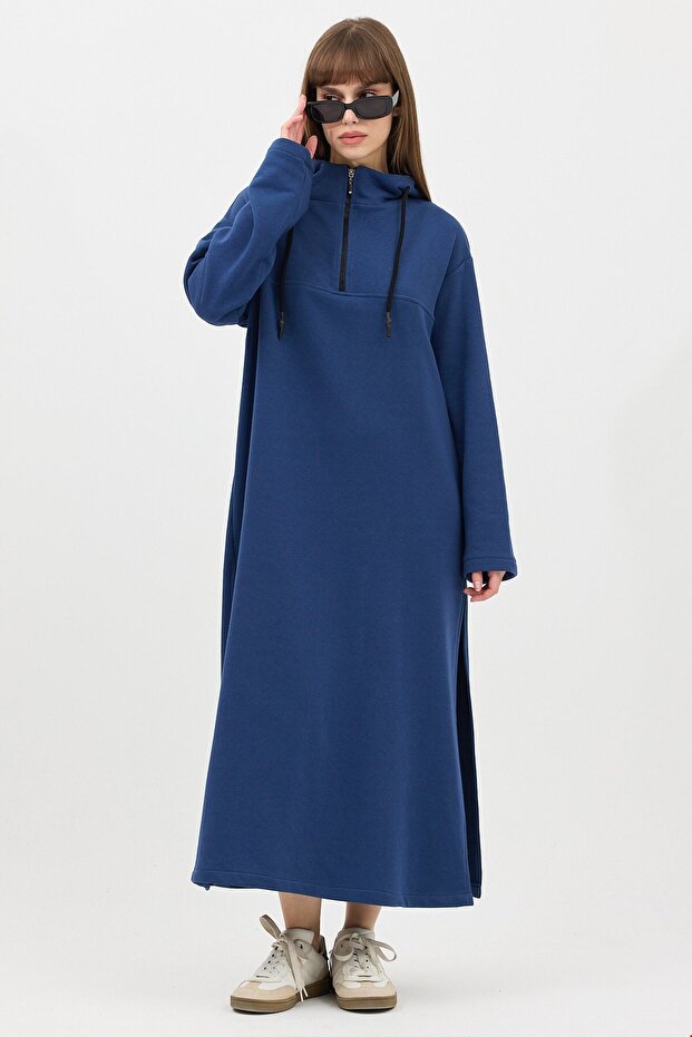 Zippered Sweatshirt Indigo