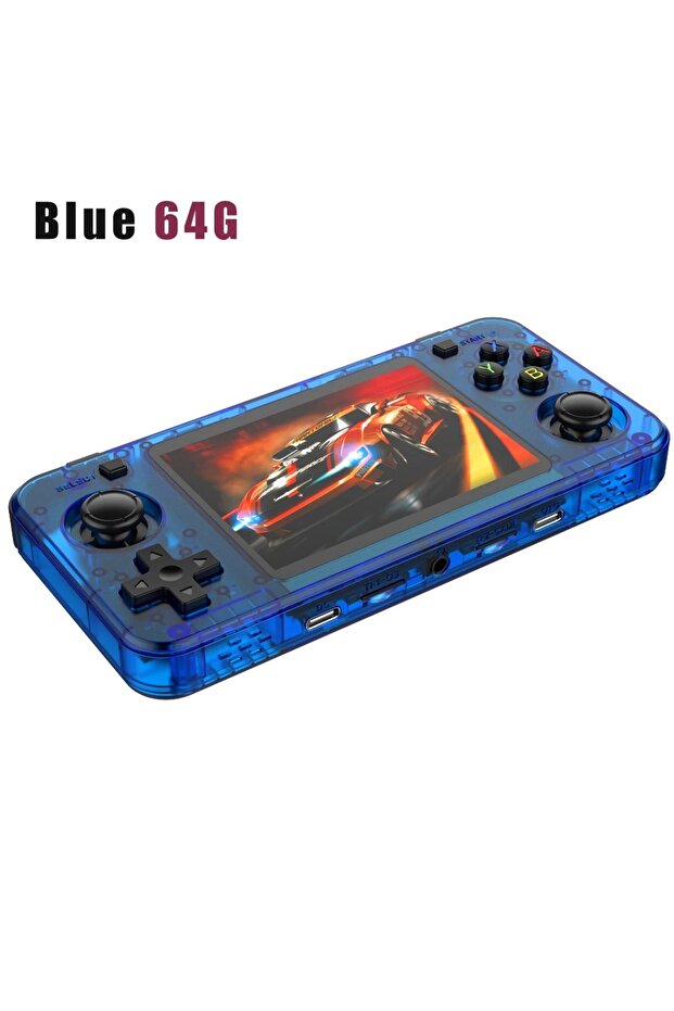 وحدة تحكم ألعاب فيديو محمولة باليد من Blue-64G بشاشة IPS مقاس 3.5 بوصة وبطارية 3000 مللي أمبير في الساعة ونظام لينكس مفتوح المصدر