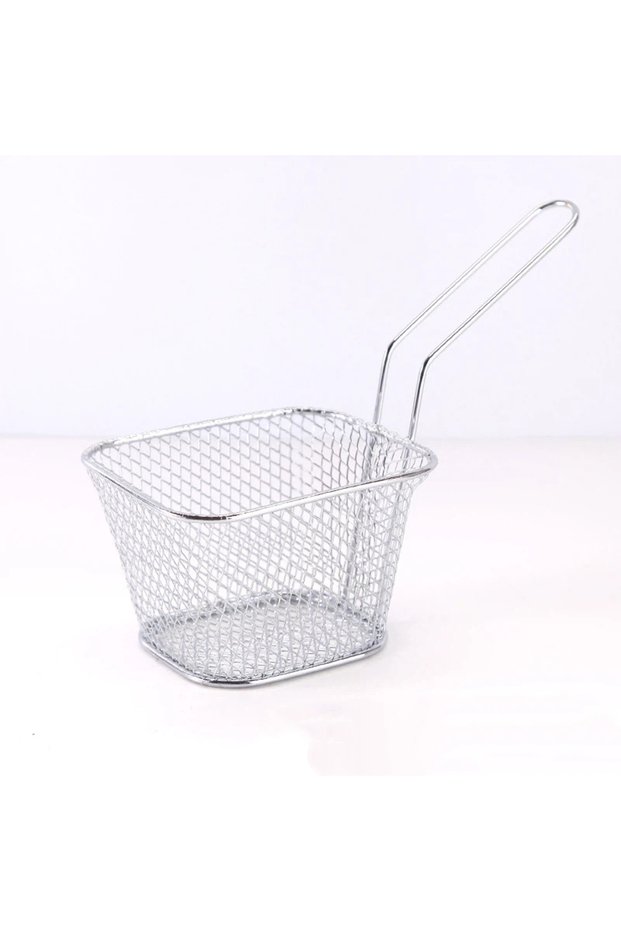 A French Fries Basket Portable Stainless Steel Chips Mini Frying Basket Strainer Fryer Kitchen Cook.