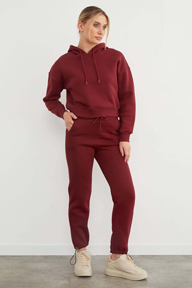 3 Thread Jogger Sweatpants with Elastic Waist and Cuffed Legs