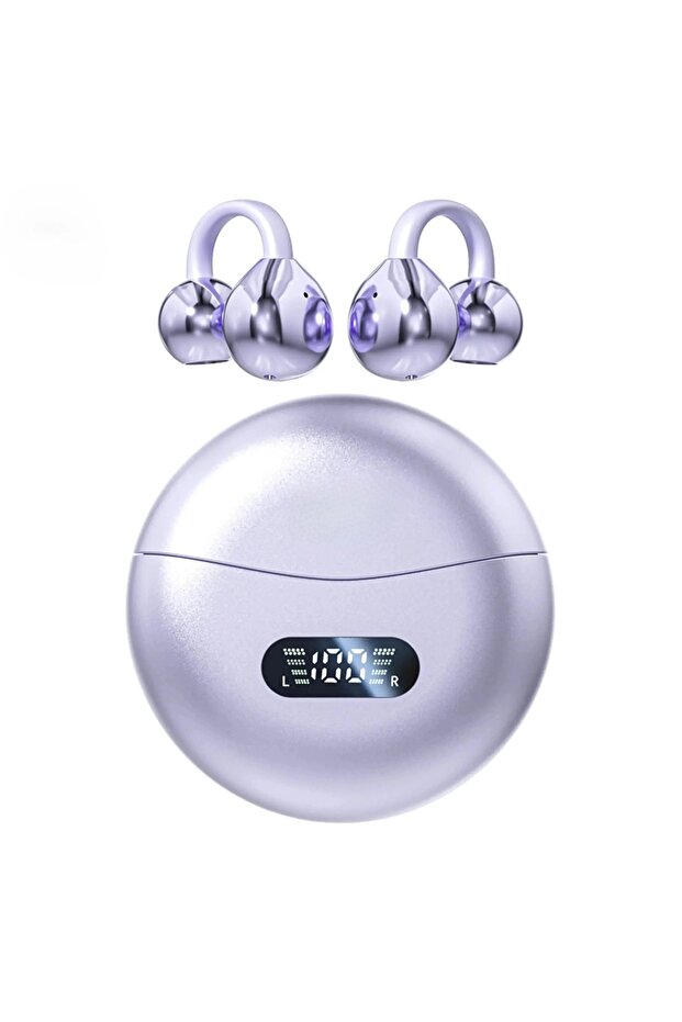 Purple Wireless Bone Conduction Bluetooth 5 4 Sport Earbuds OWS Ear Clip Headphones Waterproof Comfo